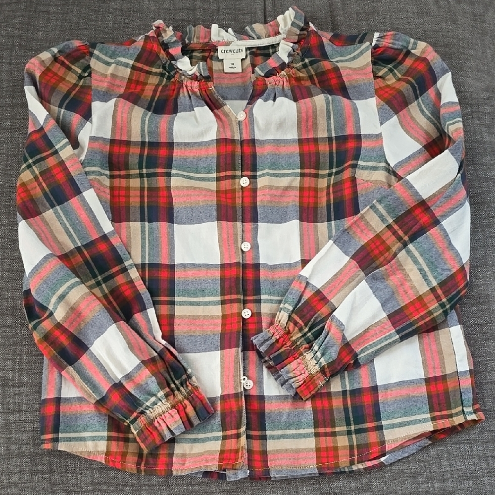Big Girl  Plaid Shirt - Red, Blue, Green, & Tan